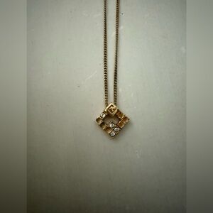 Vintage Givenchy Gold Logo Necklace **missing Stones